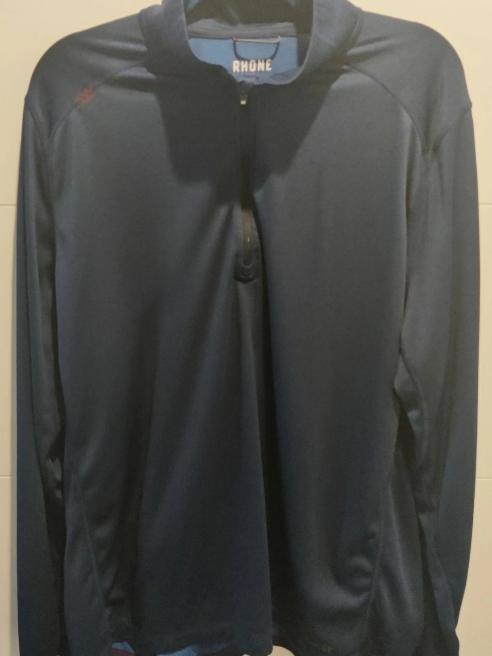 Rhone Men's XXL DARK Blue Long Sleeve 1/4 Zip T-shirts